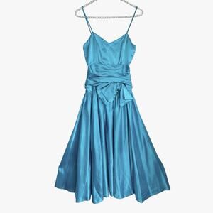 VTG Y2k 80s Satin Prom Dress Womens 6 HOCO Prom Party Retro Union Made USA